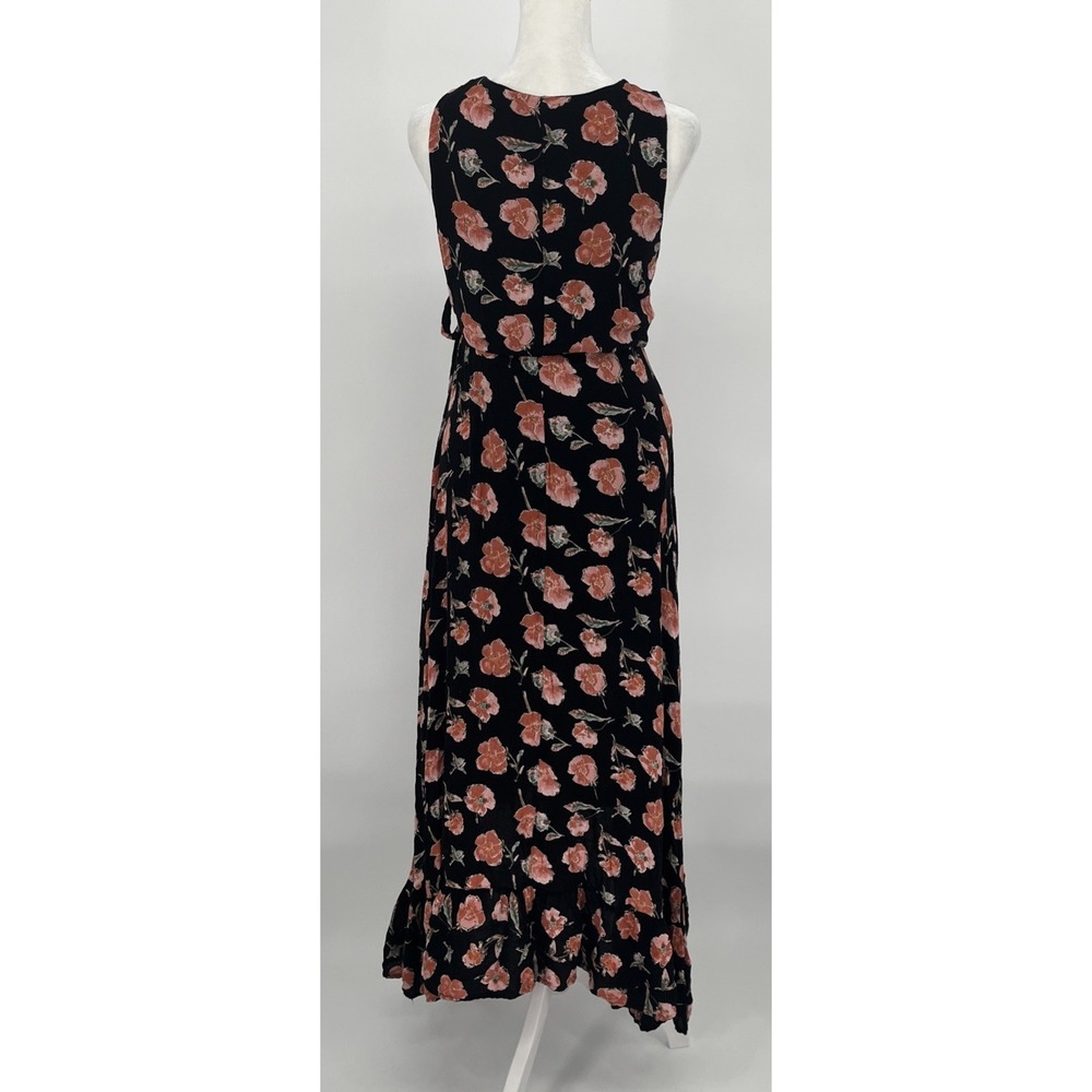 Miami Womens Y2K Wrap Maxi Dress Dark Floral Fairy Grunge Whimsigoth Size Small - Picture 3 of 7
